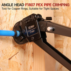 Icrimp Angle Head PEX Crimping Tool Kit for 3/8,1/2,3/4,1-Inch with Copper Ring
