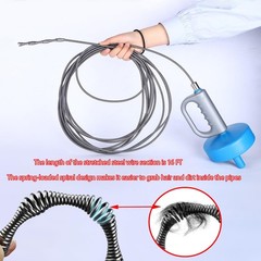 Drain Clog (5pcs)＆Drain Auger 16 FT (1pcs)＆Drain Snake Hair (1pcs),Plumbing S&hellip;