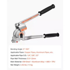 Pipe Tube Bender, 1/4 In., 3/8 In., 1/2 In. O.D., 3 in 1-Manual Level Tube Bende