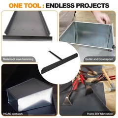 15.25 Inch Sheet Metal Hemming Tool Metal Bender For Roofing Panels Hvac Ducts &