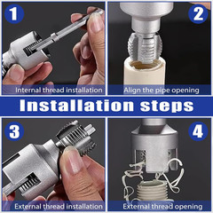 2-In-1 PVC Pipe Threader Kit with 1/2&Prime; & 3/4&Prime; Dies &ndash; Complete Dual Function Inte