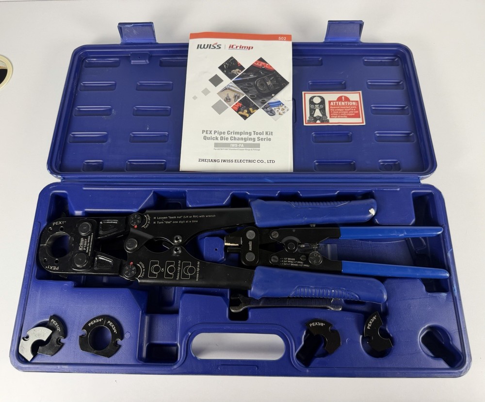 iCrimp Pex Pipe Crimping Tool, Plumbing Tools for 1-1/4 inch Copper w/ Case