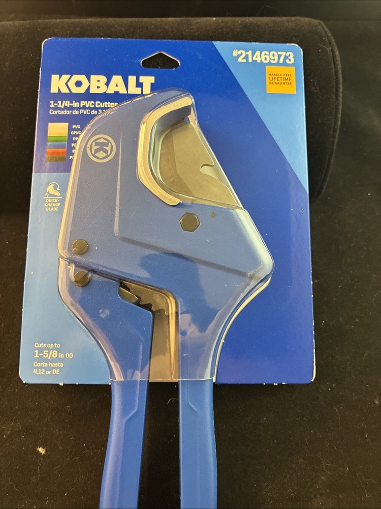 Kobalt 1-5/8&Prime; OD PVC Ratchet Pipe Cutter PVC, CPVC, PP, PE, rubber tubing