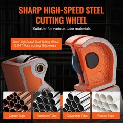VEVOR Mini Cutter Copper Pipe Cutter 1/8&Prime;-1-1/8&Prime;O.D. for Aluminum Plastic