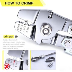 Twidec/Wire Rope Crimping Tool Up To 2.2mm Swaging With 66FT, 66ft