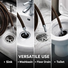 Drain Cleaning Cable, 50 Ft x 3/8&Prime; Professional Drain Snake, 10 mm Flexible H&hellip;