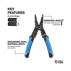 Klein Tools 1025 Long Nose Multi-Purpose Wire Stripper, Made in&hellip; USA FAST SHIP