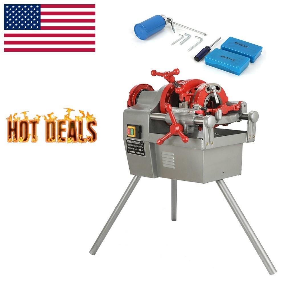 Threading Machine 110V Electric Pipe Threader Tool 1/2&Prime;-2&Prime; Threading Cutter