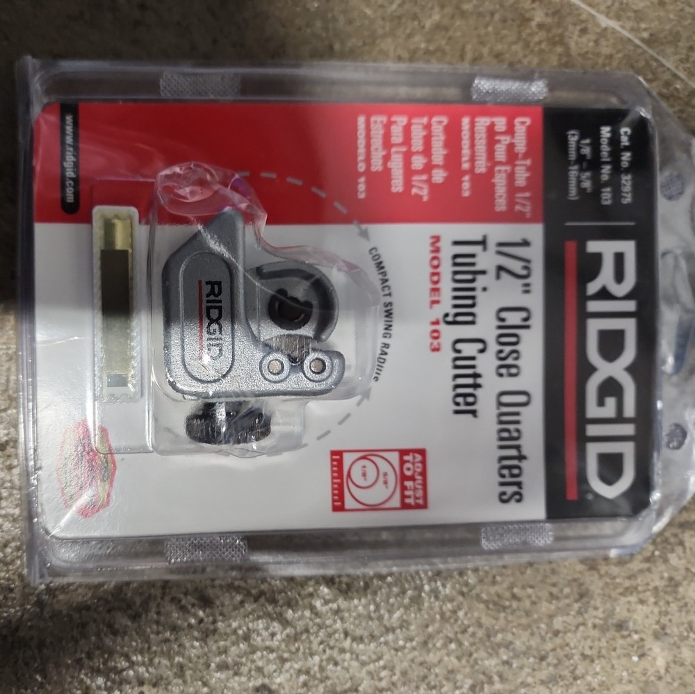 Ridgid 32975 1/2&Prime; Close Quarters Tubing Cutter Model 103 Brand New