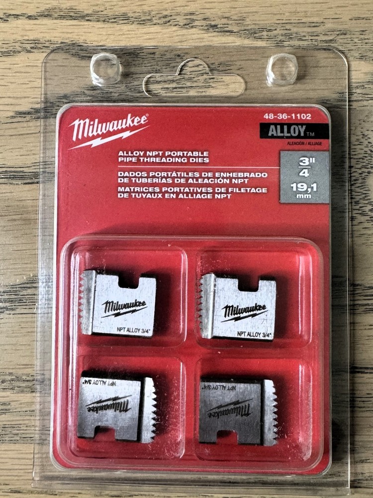 Milwaukee 48-36-1102 3/4 in ALLOY NPT Pipe Threading Dies
