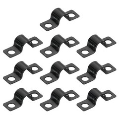 100Pcs U-Shaped Pipe Clamp, 5/16 Inch(8mm) 2 Hole U-Tube Strap Clamp, Black