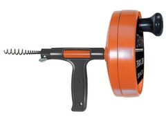 Heavy-Duty-Steel Pro Drum Drain Auger 25 Ft W/ Work Gloves & Carrying Pouch New