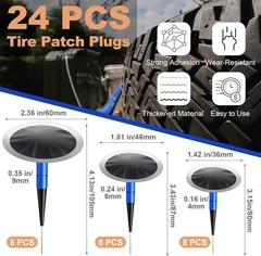 FullMayPro Tire Repair Patch Tool Kit Includes 24PCS Tire Patch Plugs(1.42&Prime;&1&hellip;