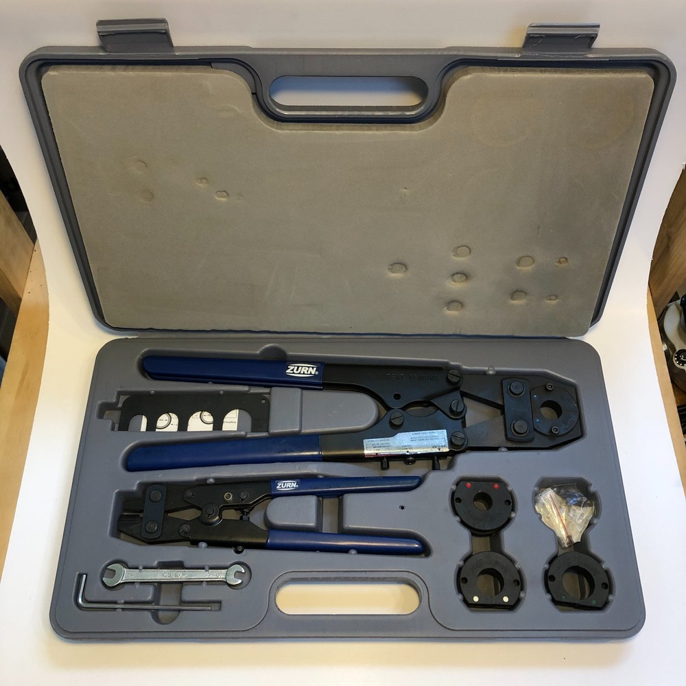 Zurn PEX Multi-Head Crimping Tool Kit w/ Jaws Gauge Wrench (3/8&Prime;-3/4&Prime; Sizes)