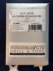 (3) USA M10x1.0 Hex Die NF Threading Rethreading M10 X 1.00 THREE HEXAGON DIES