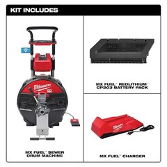 Milwaukee Tool Mxf500-1Cp Mx Fuel Sewer Drum Machine For 5/8 In To 3/4 In Cable
