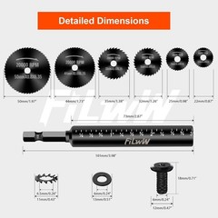 Inside Pipe Cutter,6 pcs Saw Tooth Blades with 3 Inch Scale 1/4&Prime; Hex Shank, Cutt