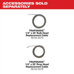 Milwaukee 1/4 in x 25 ft Drop Head Cable TRAPSNAKE Drain Auger Replacement Tool