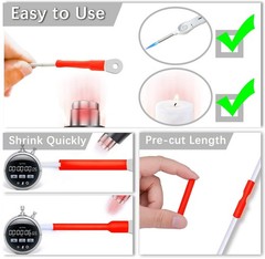 450 Pcs Heat Shrink Tubing Kit &ndash; 2:1 Red Heat Shrink Tube, 14 Sizes Electrica&hellip;