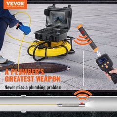 9 In 300ft /91.5m Sewer Camera Pipe Inspection Camera w/ 512hz Sonde