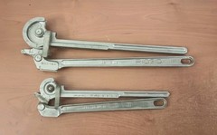 2 RIDGID TUBE BENDERS No. 396 and 398 USA 3/8 O.D. 15/16 R, 1/2 O.D. 1-1/2 R