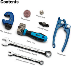 3/16 In. Double Flaring Tool Kit for Brake Lines 3/16 SAE (4.75 Mm) with Wrench
