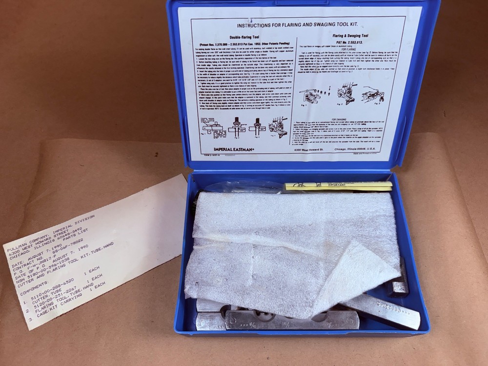 Vintage Gould Imperial Eastman Tubing Flaring & Swagging Tool Kit Case USA 45&deg;