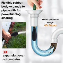 2pcs Drain Bladder Kit, Drain Unclogger Pipe Bladder Clog Cleaning Tool for 1&hellip;