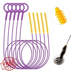 Drainsoon 35&Prime; Metal Drain Snake Purple 5 Pack