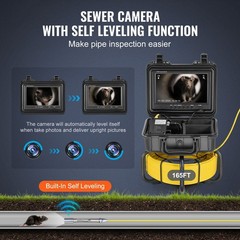 165FT Sewer Camera 9in HD Self-Leveling Pipe Inspection Tool