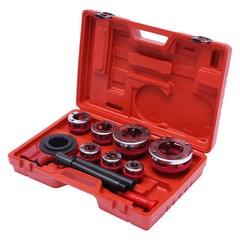 Manual 7 Size Pipe Threader Threading 3/8&Prime; to 2&Prime; Dies Set w/ Handle Ratchet BSPT
