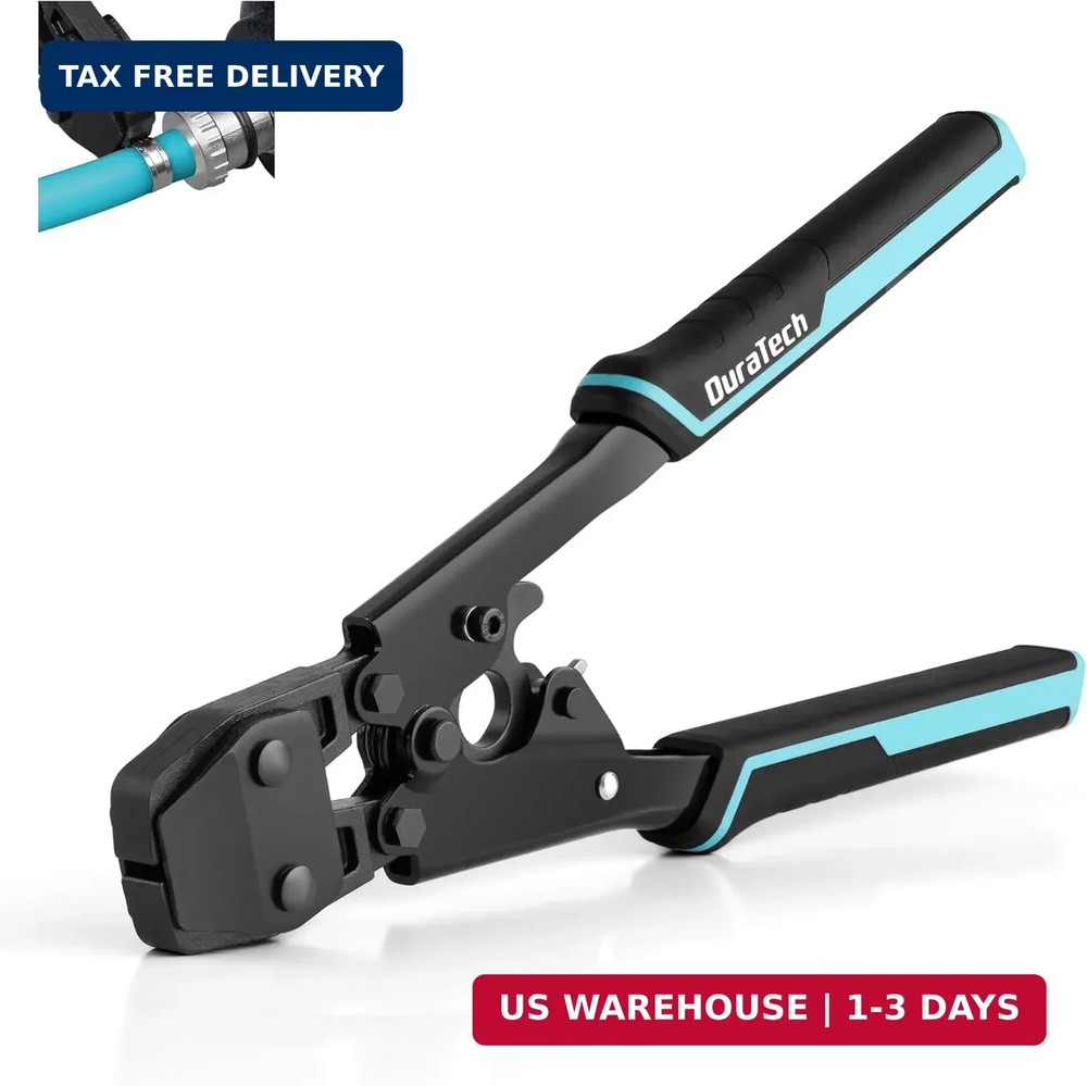 DURATECH Ratchet PEX Crimping Tool, PEX Cinch Tool for Fastening Stainless Clamp