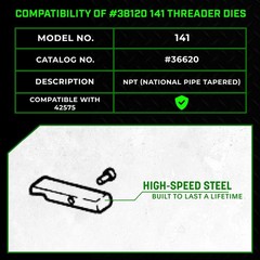 Staten Tools 38120 RH Dies 2-1/2&Prime; &ndash; 4&Prime; fits RIDGID&reg; 141 Pipe Receding Geared Thr