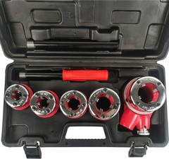 Ratchet Pipe Threader Kit Ratcheting Pipe Threading Tool Set 5 Dies