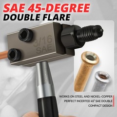 Universal 45 Degree Double Brake Line Flaring Tool Kit 3/16 Inch SAE Hand Held
