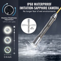 165FT Sewer Camera with 9in HD Screen, Self-Leveling & 36X Zoom