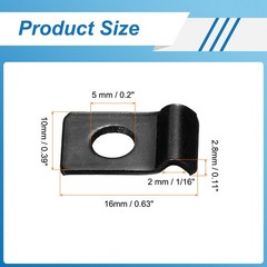 30Pcs 2mm Pipe Strap Carbon Steel Conduit Strap, Black