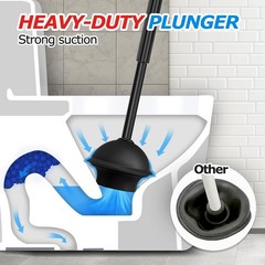 FORASTO 3Pack 2 in 1 Toilet Brush and Plunger Set, Extended 3Pack, Black