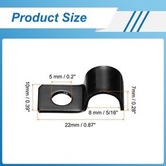 30Pcs 8mm Pipe Strap Carbon Steel Conduit Strap, Black
