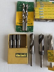 HANSON VARIOUS SIZE DRILL BITS & ACE PIPE TAPS ALL NOS 37 TOTAL FREE SHIPPING