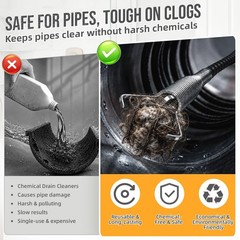 10PCS Drain Snake Kit, 63&Prime; Heavy Duty Plumbing Auger, 60&Prime; Sink Snake Brush, 2&hellip;