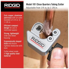 CC247 Model 101 Tubing Cutter &ndash; 1/4&Prime; to 1-1/8&Prime; Diameter