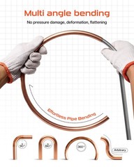 3in1 Copper Tube Bender, 43Inch Long Spring, 1/4&Prime;, 5/16&Prime; and 3/8&Prime; Copper Pipe&hellip;