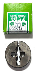 5/16&Prime;-18NC Adjustable Round Split Die Carbon Steel 1-1/2&Prime; Outside Diameter