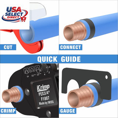 IWS-1807CN PEX Crimping Tool Kit with PEX Crimpers, PEX Tubing Cutter, Copper Ri