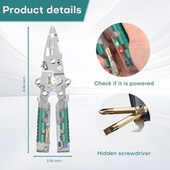 23 In 1 Foldable Wire Stripper Tool with Voltage Test, 2026 Electrical Pliers &