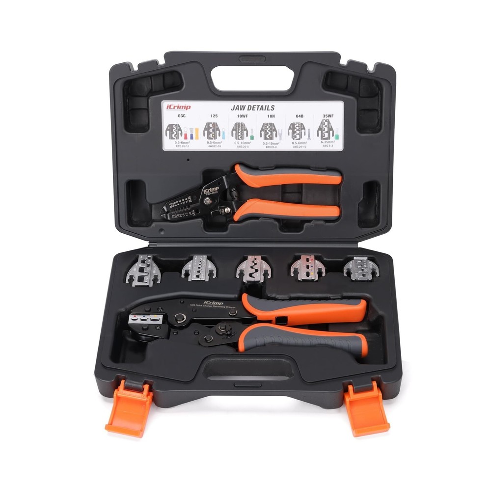 iCrimp 8-Piece Ratcheting Crimping Tool Set with PM Powder-Metallurgy Quick-E&hellip;