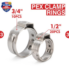PEX Clamp Tool Kit 3 8-1 w Rings & Tubing Cutter &ndash; All-in-one Crimping Set