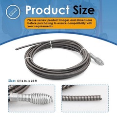 KITONLA 62235 Drain Cleaning Cable &ndash; 25 ft x 5/16&Prime; Sewer Snake Auger with Dro&hellip;
