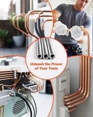 3in1 Copper Tube Bender, 43Inch Long Spring, 1/4&Prime;, 5/16&Prime; and 3/8&Prime; Copper Pipe&hellip;